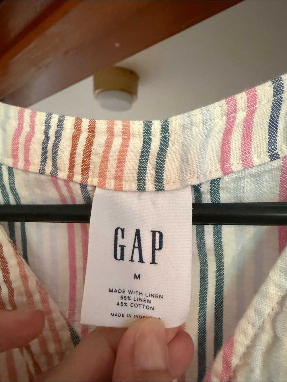 GAP Pink, Coral & Blue Striped Tie-Front Blouse - Picture 4 of 4